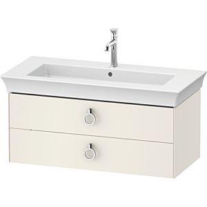 Duravit White Tulip meuble sous-vasque WT43520H4H4 98,4 x 45,8 cm, Nordic Blanc Brillant , suspendu, 2 tiroirs avec poignées