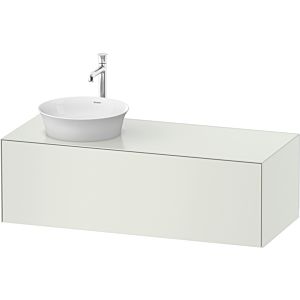 Duravit White Tulip meuble sous-vasque WT4977L3636 130 x 55 cm, Weiß Seidenmatt , 2000 , coulissant 2000 , plaque console match3, vasque à gauche