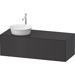 Duravit White Tulip vasque match0 WT4977L5858 130 x 55 cm, Graphit mat, 2000 , coulissant 2000 , plaque console match3, vasque à gauche