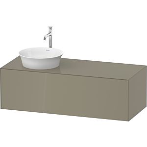 Duravit White Tulip vasque match0 WT4977LH2H2 130 x 55 cm, 2000 pierre brillant, suspendu, coulissant 2000 , panneau console match2, vasque à gauche