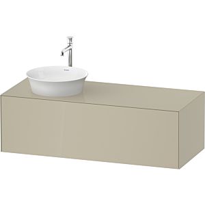 Duravit White Tulip vasque match0 WT4977LH3H3 130 x 55 cm, Taupe brillant, 2000 , coulissant 2000 , plaque console match3, vasque à gauche