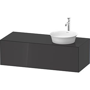Duravit White Tulip WT4977RH1H1 130 x 55 cm, Graphit high gloss, wall-mounted, 2000 pull-out, 2000 console plate, basin on the right