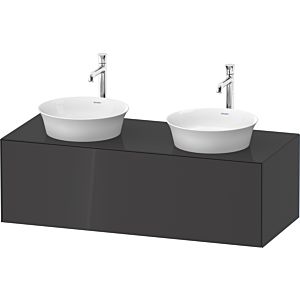 Duravit White Tulip vasque match0 WT4978BH1H1 130 x 55 cm, Graphit brillant, 2000 , coulissant 2000 , plaque console match3, vasque des deux côtés