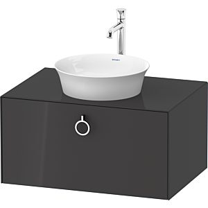 Duravit White Tulip vasque match0 WT49800H1H1 80 x 55 cm, Graphit brillant, 2000 , coulissant match3 avec poignée, plaque console 2000