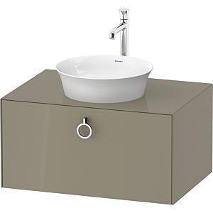 Duravit White Tulip vasque match0 WT49800H2H2 80 x 55 cm, 2000 pierre brillant, suspendu, coulissant match2 avec poignée, plaque console 2000