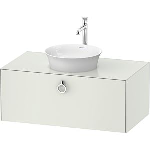 Duravit White Tulip meuble sous-vasque WT498103636 100 x 55 cm, Weiß Seidenmatt , 2000 , match3 coulissant avec poignée, plateau console 2000