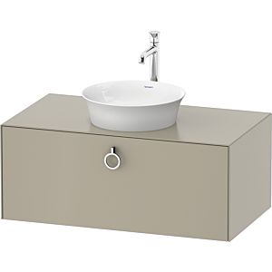 Duravit White Tulip meuble sous-vasque WT498106060 100 x 55 cm, Taupe Seidenmatt , 2000 , match3 coulissant avec poignée, plateau console 2000
