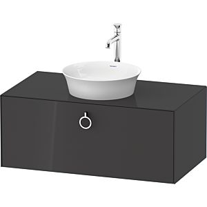 Duravit White Tulip vasque match0 WT49810H1H1 100 x 55 cm, Graphit brillant, 2000 , coulissant match3 avec poignée, plaque console 2000