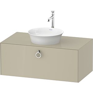 Duravit White Tulip vasque match0 WT49810H3H3 100 x 55 cm, Taupe brillant, mural, 2000 avec poignée, plaque console 2000