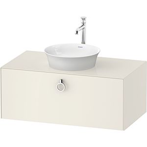 Duravit White Tulip meuble sous-vasque WT49810H4H4 100 x 55 cm, Nordic Blanc Brillant , 2000 , match3 coulissant avec poignée, plateau console 2000