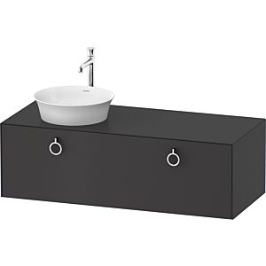 Duravit White Tulip vasque WT4982L5858 130 x 55 cm, Graphit soyeux mat, 2000 , match3 coulissant avec poignée, vasque à gauche