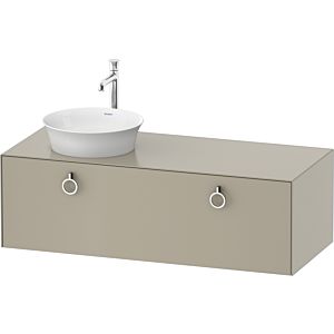 Duravit White Tulip meuble sous-vasque WT4982L6060 130 x 55 cm, Taupe Seidenmatt , 2000 , match3 coulissant avec poignée, vasque à gauche