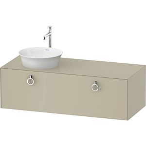 Duravit White Tulip vasque WT4982LH3H3 130 x 55 cm, Taupe brillant, 2000 , match3 coulissant avec poignée, vasque à gauche