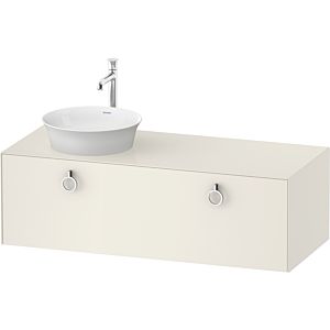 Duravit White Tulip meuble sous-vasque WT4982LH4H4 130 x 55 cm, Nordic Blanc Brillant , 2000 , match3 coulissant avec poignée, vasque à gauche