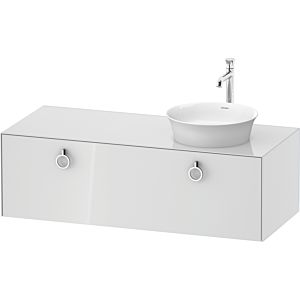 Duravit White Tulip WT4982R8585 130 x 55 cm, Blanc Brillant , suspendu, 2000 coulissant avec poignée, vasque à droite