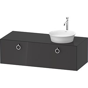 Duravit White Tulip WT4982RH1H1 130 x 55 cm, Graphit high gloss, wall-mounted, 2000 pull-out with handle, basin on the right