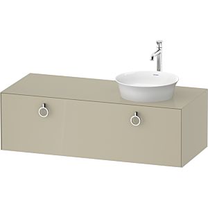 Duravit White Tulip WT4982RH3H3 130 x 55 cm, Taupe Hochglanz , suspendu, 2000 coulissant avec poignée, vasque à droite