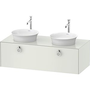 Duravit White Tulip meuble sous-vasque WT4983B3636 130 x 55 cm, Weiß Seidenmatt , 2000 , match3 coulissant avec poignée, vasque des deux côtés