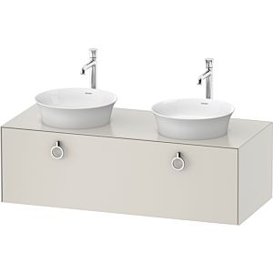 Duravit White Tulip Waschtisch-Unterschrank WT4983B3939 130 x 55 cm, Nordic Weiß Seidenmatt, wandhängend, 1 Auszug mit Griff, Becken beidseitig