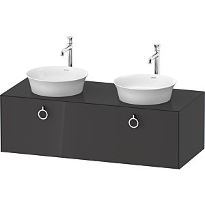 Duravit White Tulip vasque WT4983BH1H1 130 x 55 cm, Graphit brillant, 2000 , match3 coulissant avec poignée, vasque des deux côtés
