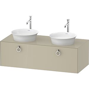Duravit White Tulip vasque WT4983BH3H3 130 x 55 cm, Taupe brillant, 2000 , match3 coulissant avec poignée, vasque des deux côtés