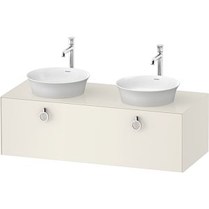 Duravit White Tulip meuble sous-vasque WT4983BH4H4 130 x 55 cm, Nordic Blanc Brillant , 2000 , match3 coulissant avec poignée, vasque des deux côtés