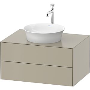 Duravit White Tulip meuble sous-vasque WT498506060 80 x 55 cm, Taupe Seidenmatt , suspendu, 2 tiroirs, plaque console 2000