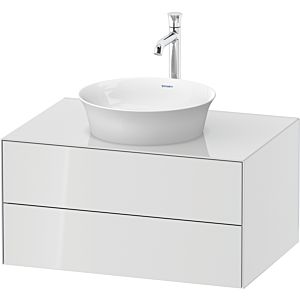 Duravit White Tulip meuble sous-vasque WT498508585 80 x 55 cm, Blanc Brillant , suspendu, 2 tiroirs, plaque console 2000
