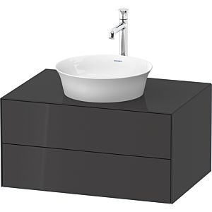 Duravit White Tulip vasque match0 WT49850H1H1 80 x 55 cm, Graphit brillant, suspendu, 2 tiroirs, plaque console 2000