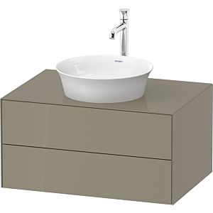 Duravit White Tulip vasque match0 WT49850H2H2 80 x 55 cm, gris pierre brillant, suspendu, 2 tiroirs, plaque console 2000
