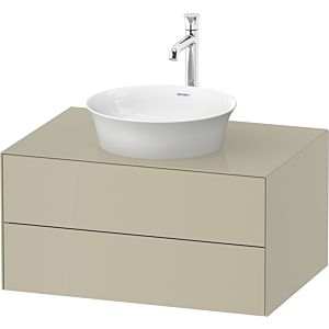 Duravit White Tulip vasque match0 WT49850H3H3 80 x 55 cm, Taupe brillant, suspendu, 2 tiroirs, plaque console 2000