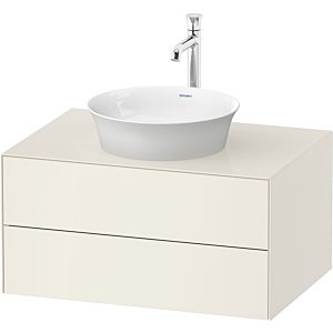 Duravit White Tulip meuble sous-vasque WT49850H4H4 80 x 55 cm, Nordic Blanc Brillant , suspendu, 2 tiroirs, plaque console 2000
