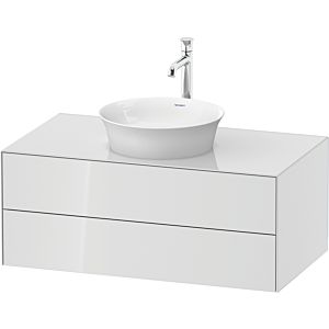 Duravit White Tulip meuble sous-vasque WT498608585 100 x 55 cm, Blanc Brillant , suspendu, 2 tiroirs, plaque console 2000