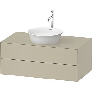 Duravit White Tulip vasque match0 WT49860H3H3 100 x 55 cm, Taupe brillant, suspendu, 2 tiroirs, plaque console 2000