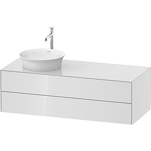 Duravit White Tulip meuble sous-vasque WT4987L8585 130 x 55 cm, Blanc Brillant , suspendu, 2 tiroirs, 2000 , vasque à gauche
