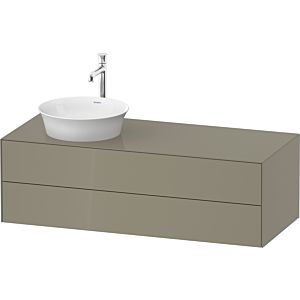 Duravit White Tulip vasque match0 WT4987LH2H2 130 x 55 cm, gris pierre brillant, suspendu, 2 tiroirs, 2000 , vasque à gauche