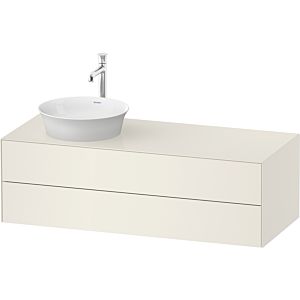 Duravit White Tulip meuble sous-vasque WT4987LH4H4 130 x 55 cm, Nordic Blanc Brillant , suspendu, 2 tiroirs, 2000 , vasque à gauche