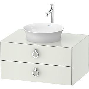 Duravit White Tulip meuble sous-vasque WT499003636 80 x 55 cm, Weiß Seidenmatt , suspendu, 2 tiroirs avec poignée, plaque console 2000