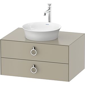 Duravit White Tulip meuble sous-vasque WT499006060 80 x 55 cm, Taupe Seidenmatt , suspendu, 2 tiroirs avec poignée, plaque console 2000