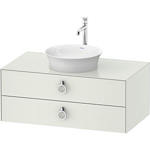 Duravit White Tulip meuble sous-vasque WT499103636 100 x 55 cm, Weiß Seidenmatt , suspendu, 2 tiroirs avec poignée, plaque console 2000