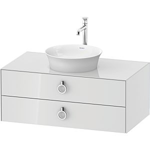 Duravit White Tulip meuble sous-vasque WT499108585 100 x 55 cm, Blanc Brillant , suspendu, 2 tiroirs avec poignée, plaque console 2000