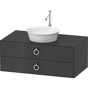 Duravit White Tulip vasque match0 WT49910H1H1 100 x 55 cm, Graphit brillant, suspendu, 2 tiroirs avec poignée, plaque console 2000