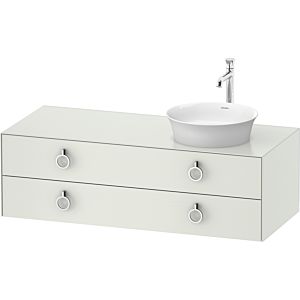 Duravit White Tulip WT4992R3636 130 x 55 cm, Weiß Seidenmatt , suspendu, 801 tiroirs avec poignée, vasque à droite