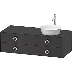 Duravit White Tulip WT4992R5858 130 x 55 cm, Graphit , suspendu, 801 tiroirs avec poignée, vasque à droite