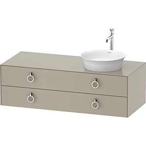 Duravit White Tulip WT4992R6060 130 x 55 cm, Taupe Seidenmatt , suspendu, 801 tiroirs avec poignée, vasque à droite