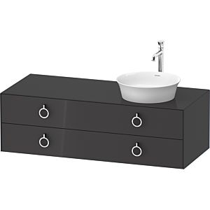 Duravit White Tulip WT4992RH1H1 130 x 55 cm, Graphit high gloss, wall-mounted, 801 drawers with handle, basin on the right