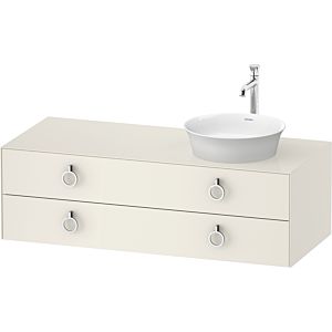 Duravit White Tulip Waschtisch-Unterschrank WT4992RH4H4 130 x 55 cm, Nordic Weiß Hochglanz, wandhängend, 2 Schubkästen mit Griff, Becken rechts