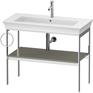 Duravit White Tulip washbasin console WT4544L9292 98.4 x 45 cm, Steingrau Seidenmatt , floor-standing, metal, 2000 towel rail on the left