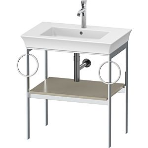 Duravit White Tulip console de lavabo WT4546B6060 68,4 x 45 cm, Taupe Seidenmatt , sur pied, métal, 2 porte-serviettes