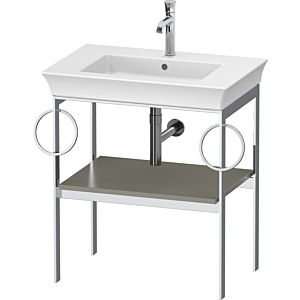 Duravit White Tulip washbasin console WT4546B9292 68.4 x 45 cm, Steingrau Seidenmatt , floor-standing, metal, 2 towel rails